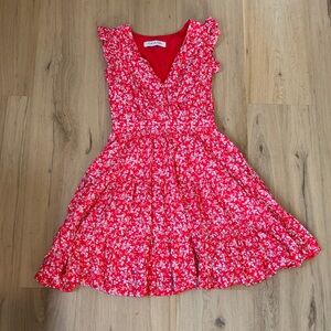 Taylor Red Floral FlowyDress